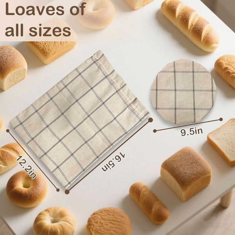 Duthcbw XL Linen Bread Bag for Homemade Sourdough with Proofing Cover, Reusable Organic Linen bags with TPU Lining, BPA-Free, Food-Grade Cloth Storage Bags with Freezer Compatibility - Image 3